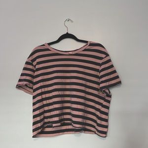 Army Green and Light Pink CROPPED T-shirt